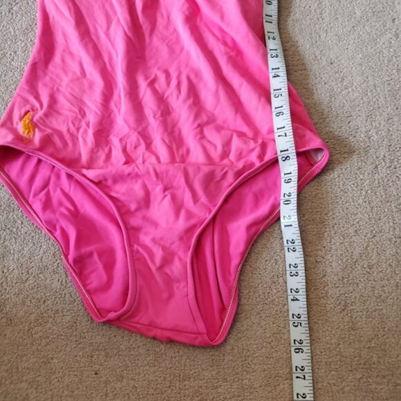 Polo Ralph Lauren Preppy Pink one Piece Barbiecore Swimsuit M - Picture 5 of 6